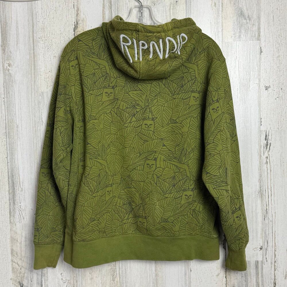 RIPNDIP Hoodie Cat Leaf Graphic Print Sweatshirt Mens small - Picture 4 of 10